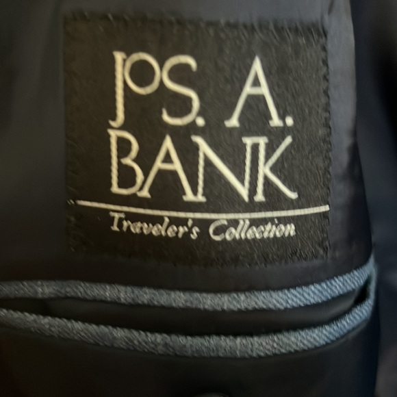 Jos A Banks blue plaid wool jacket size 52R - Picture 3 of 3